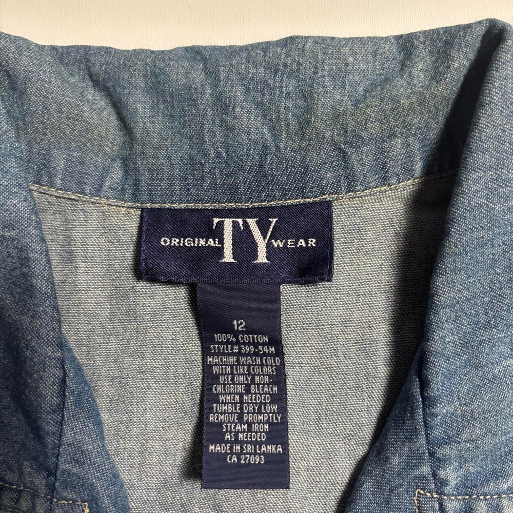 Vintage Blue TY Wear Chambray Lighthouse Button-Up - Women's 12 - Picture 4 of 6
